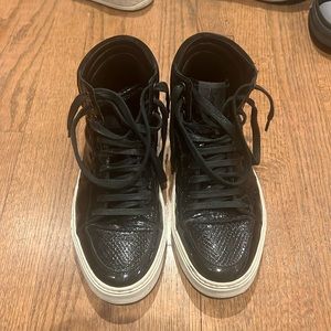 YSL black patent leather high tops size 40.